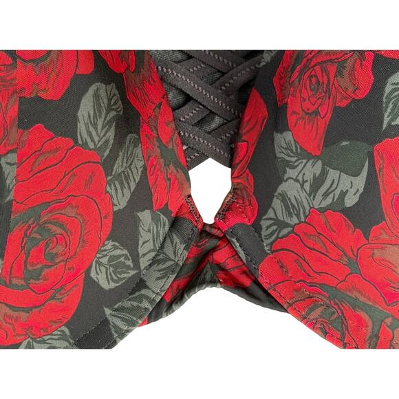 Torrid Red Bkack Rose Floral Push Up Plus Size Bra size 44C - Picture 2 of 8